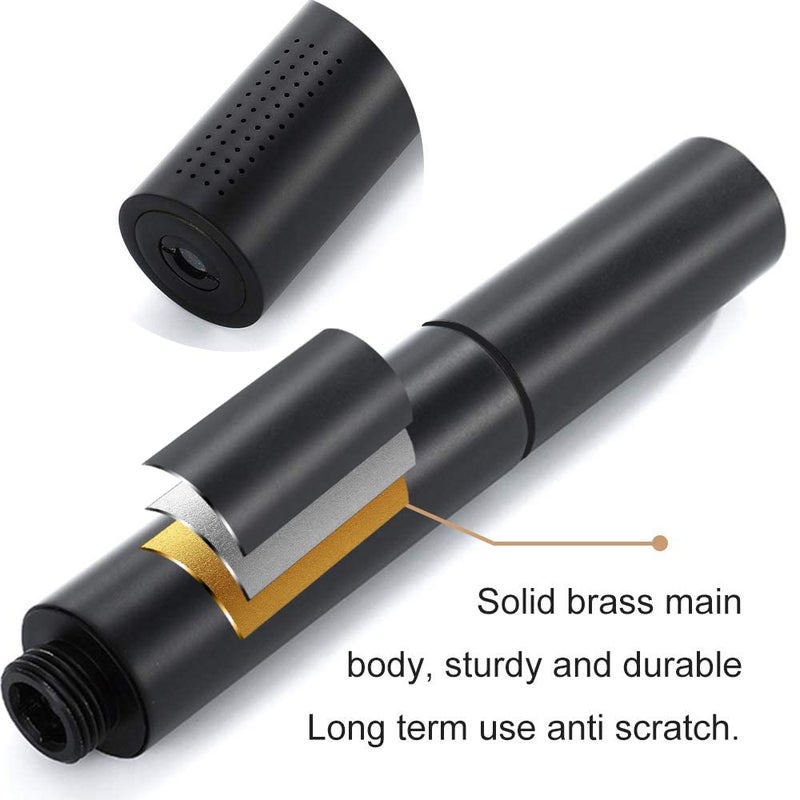 KATAIS Matte Black Shower Wand High Flow 7 Inch Shower Head High Pressure Handheld Shower Sprayer 2 In 1 Fuction Brass Handheld Shower Head - Image 5